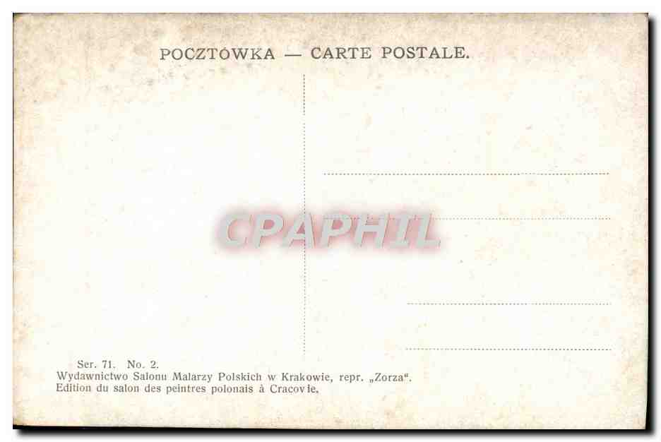 CPA Markowicz Modlitwa staruszek La priere des vieilles femmes — Verso