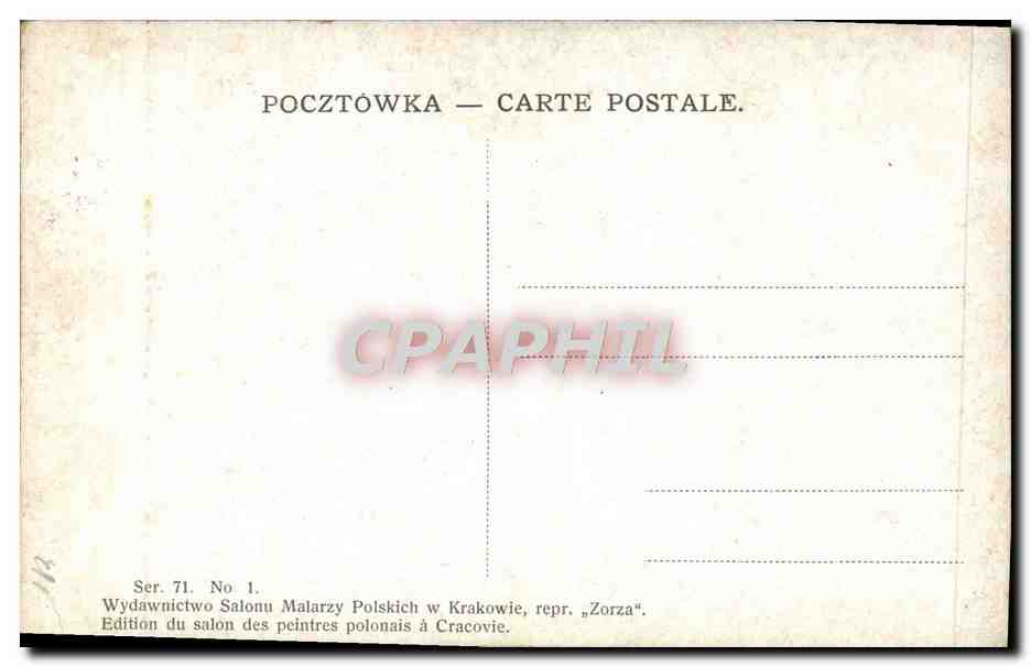 CPA Markowicz Staruszki w schronisku Les vieilles femmes dans l'asile — Verso