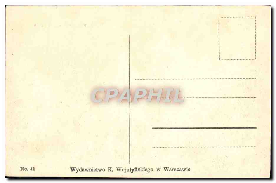 CPA Warszawa Krakowskie Przedmiescie Wilanow Tramway — Rückseite