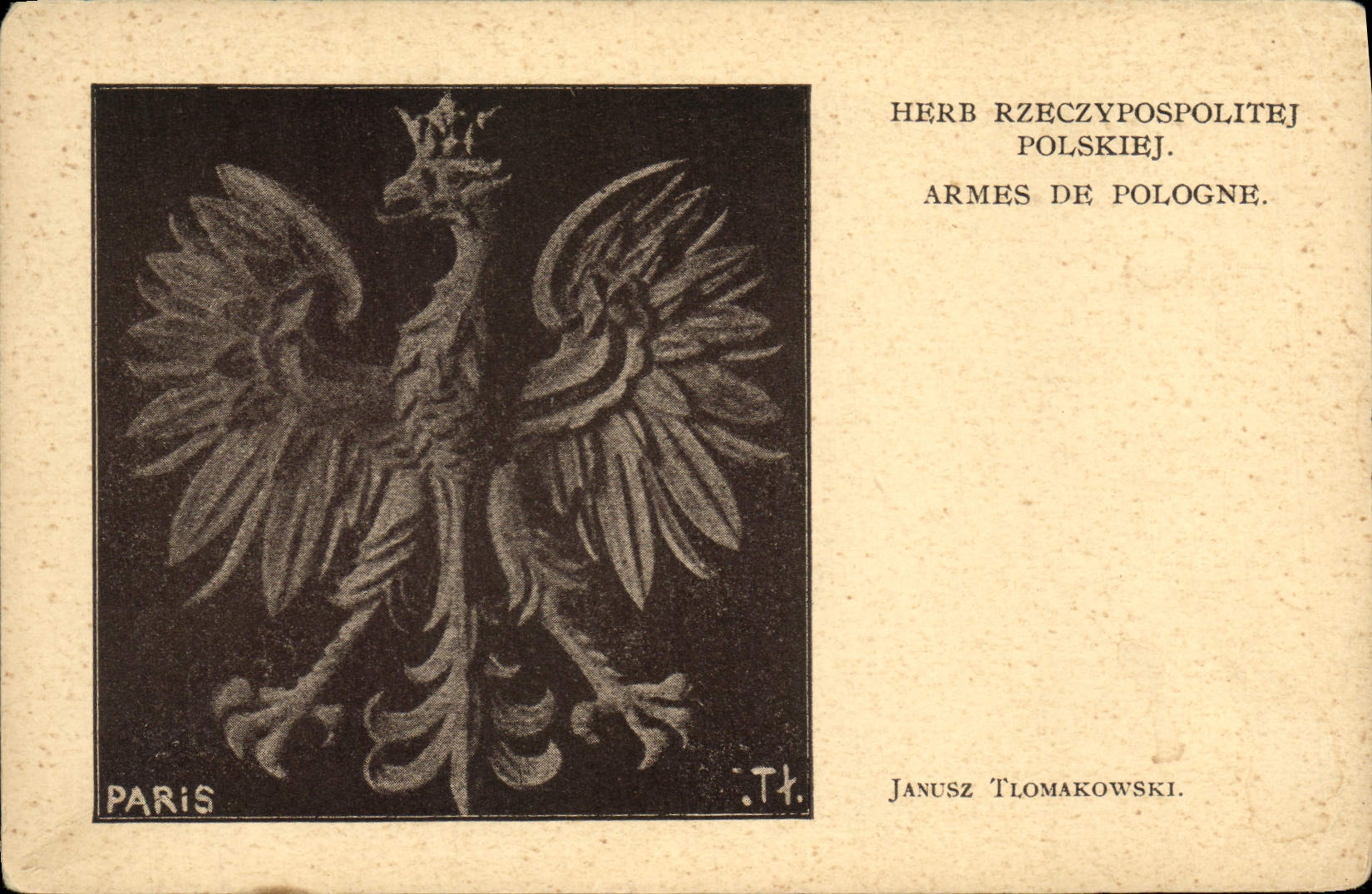CPA Aigle Janusz Tlomakoswki Armes de Pologne Pologne Poland Polska
