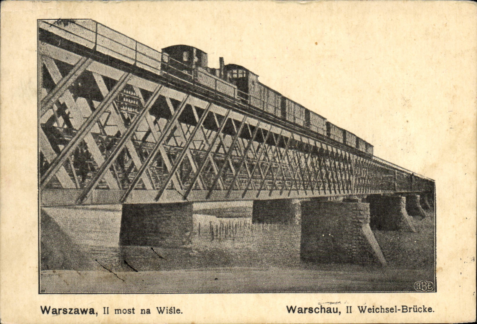CPA Warszawa Il Most Na Wisle Train Pologne Poland Polska