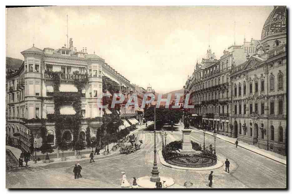 CPA Baden Baden Leopoldsplatz und Sophienallee Hotel Victoria
