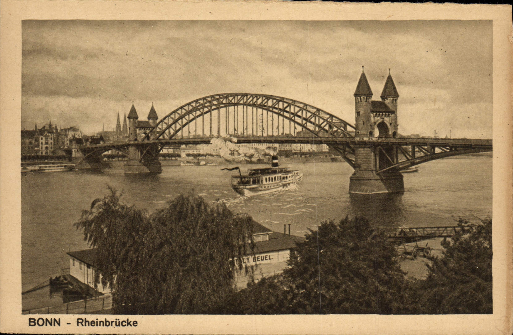 CPA Bonn Rheinbrucke Bateau