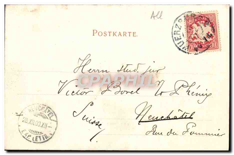 CPA Wurzburg Partie aus dem Kgl Hofgarten — Verso