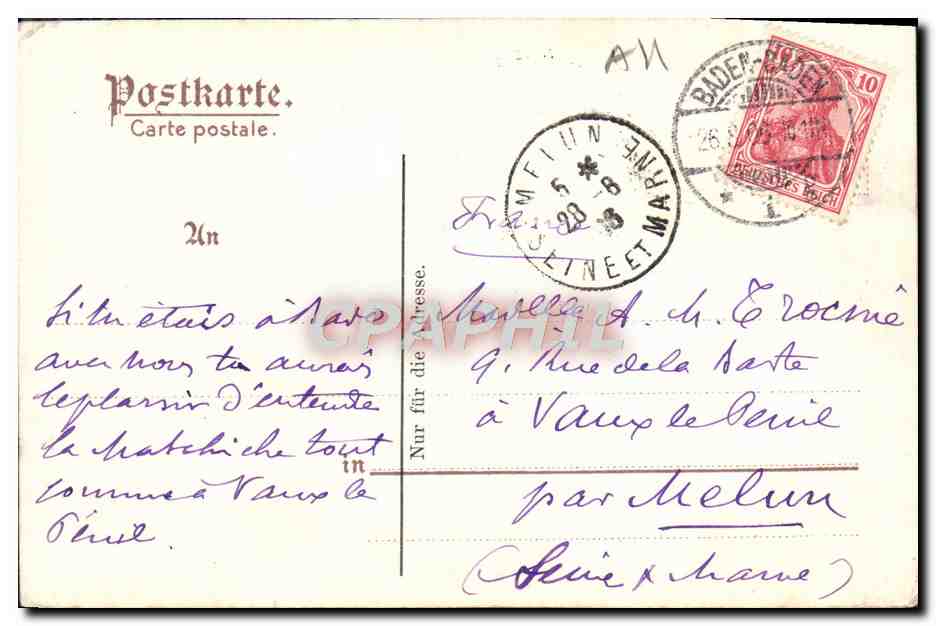 CPA Volkstracht Von Schapbach FEmme Folklore — Rückseite