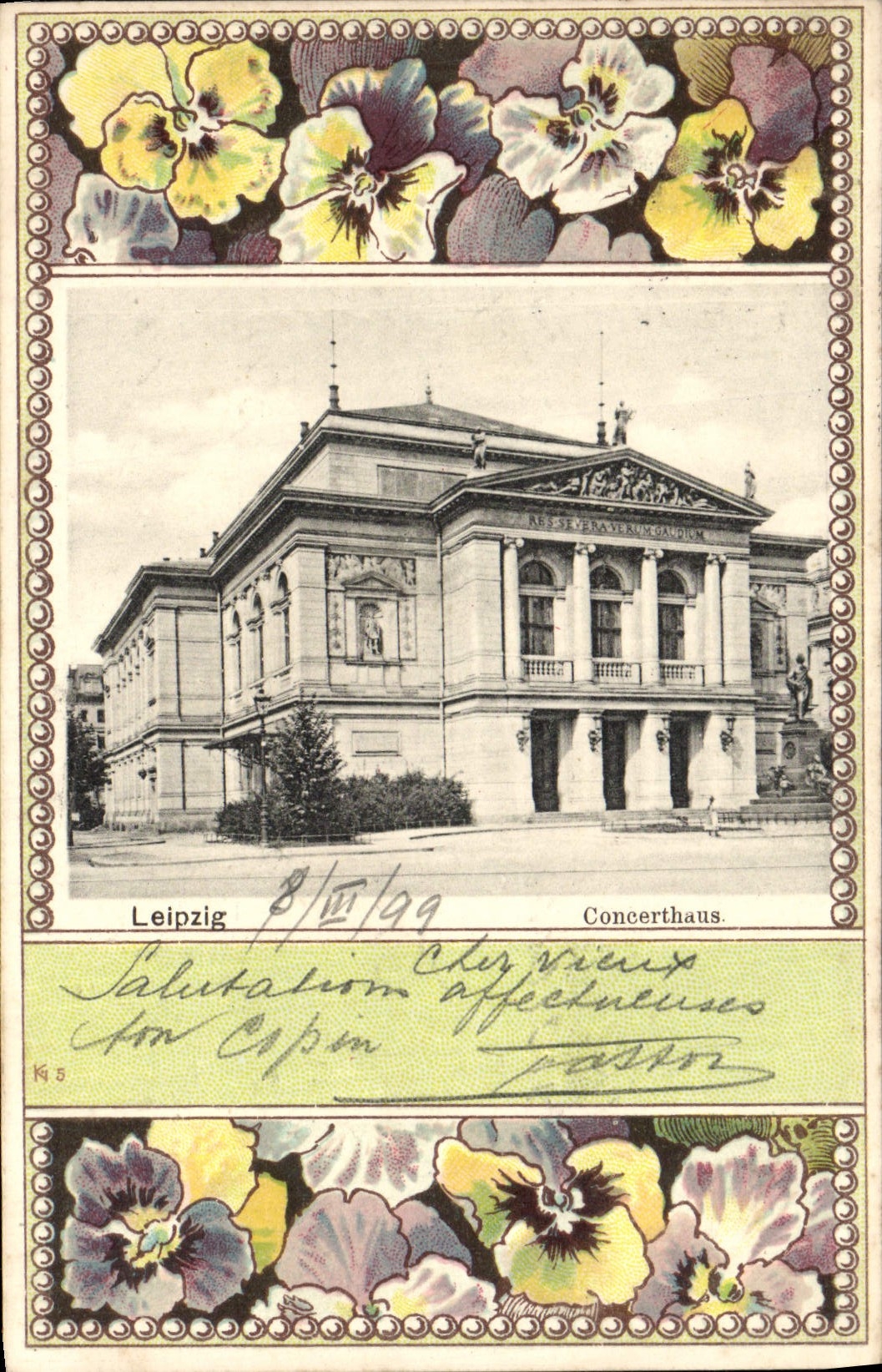 Leipzig — Concerthaus — Verlag v. G. Friedrich, Leipzig 4 - Anverso