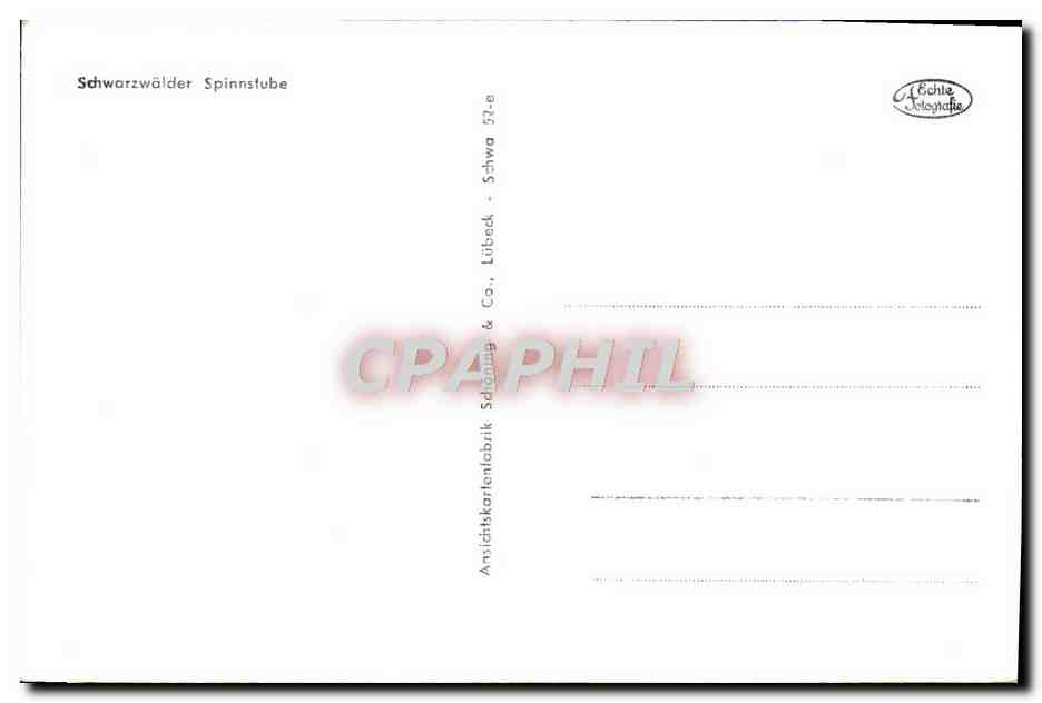 CPA Schwarzwalder Spinnstube Folklore  — Verso