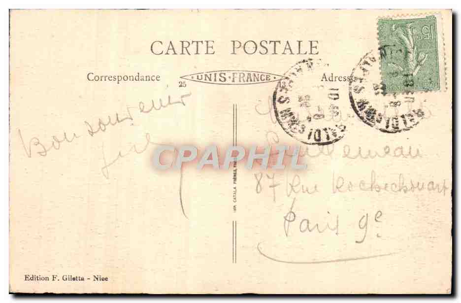CPA Nice Vue Generale de Nice et la Mer — Verso