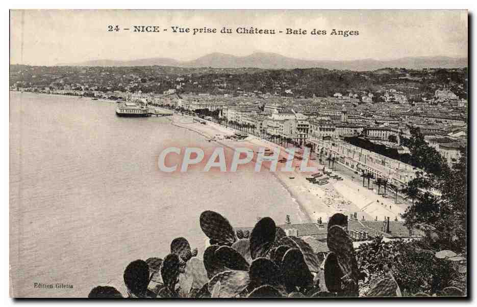 CPA Nice Vue Prise du chateau Baie Des Anges