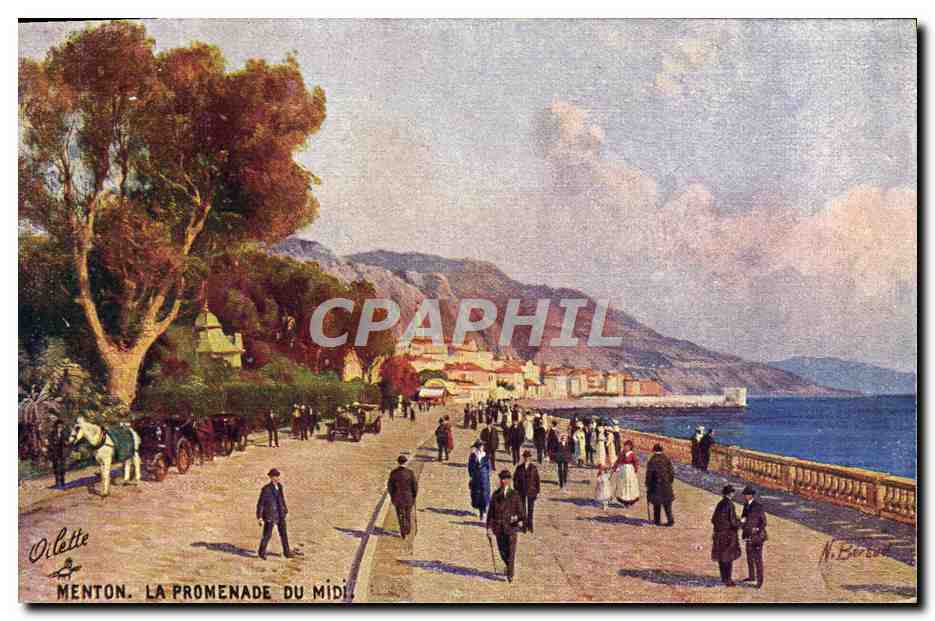 CPA Menton La promenade du Midi