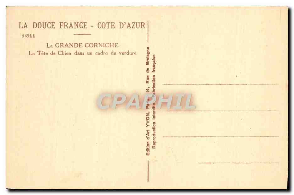 CPA Nice Vue Generale Prise du Chateau — Verso