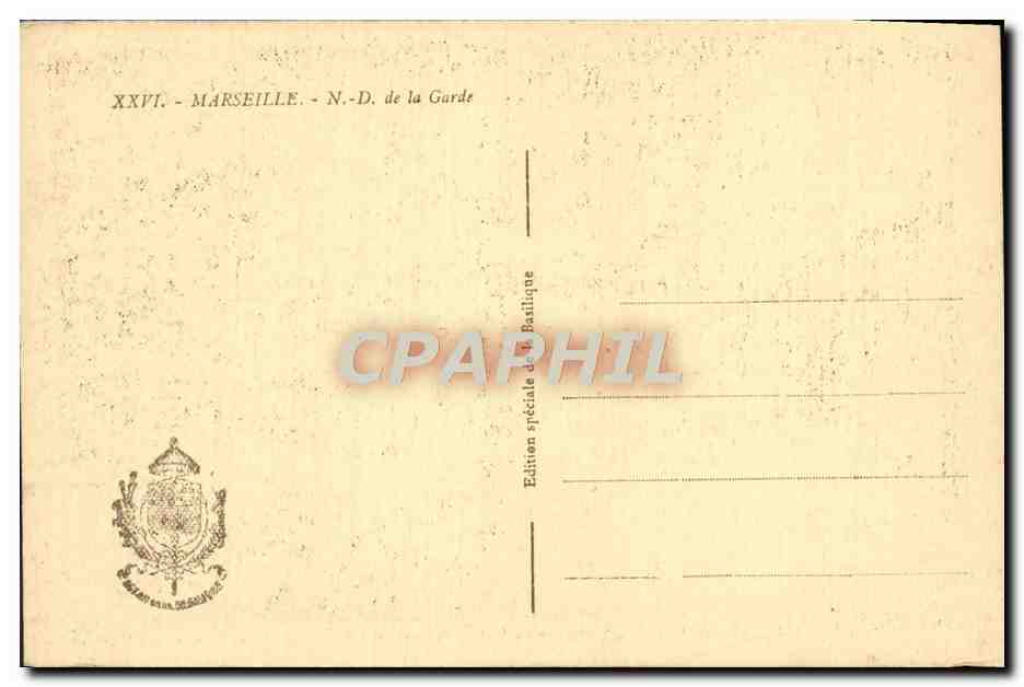 CPA Marseille Notre Dame de la Garde — Verso