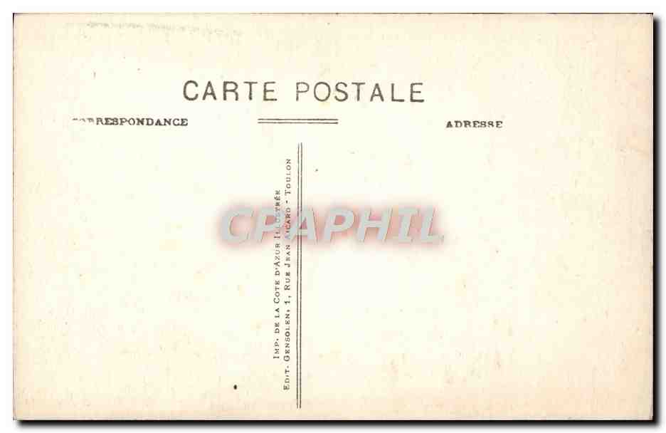 CPA Toulon Les Cariatides de Puget  — Verso