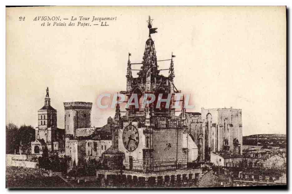 Avignon — La Tour Jacquemart et le Palais des Papes — LL
