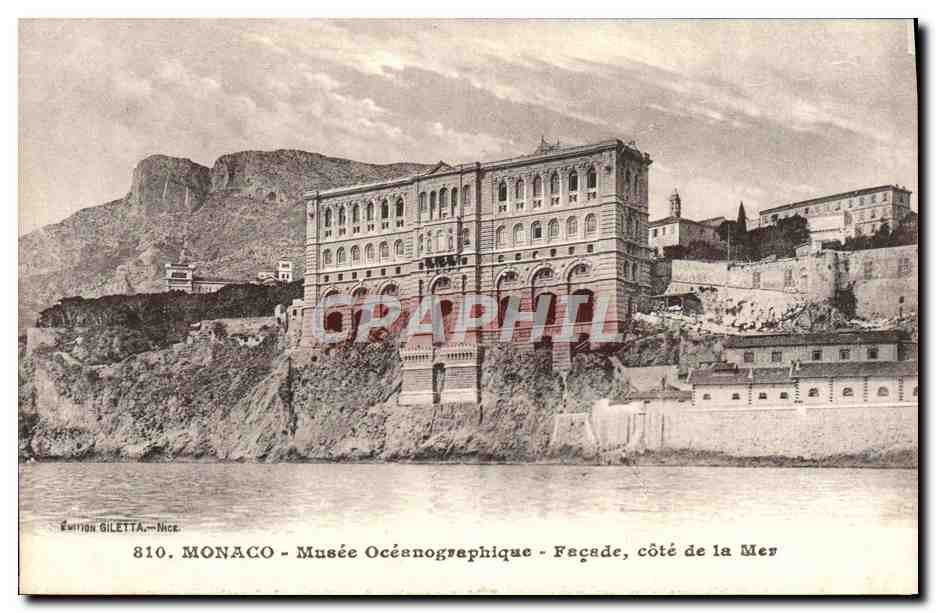 CPA Monaco Musee Oceanographique Facade Cote de la mer
