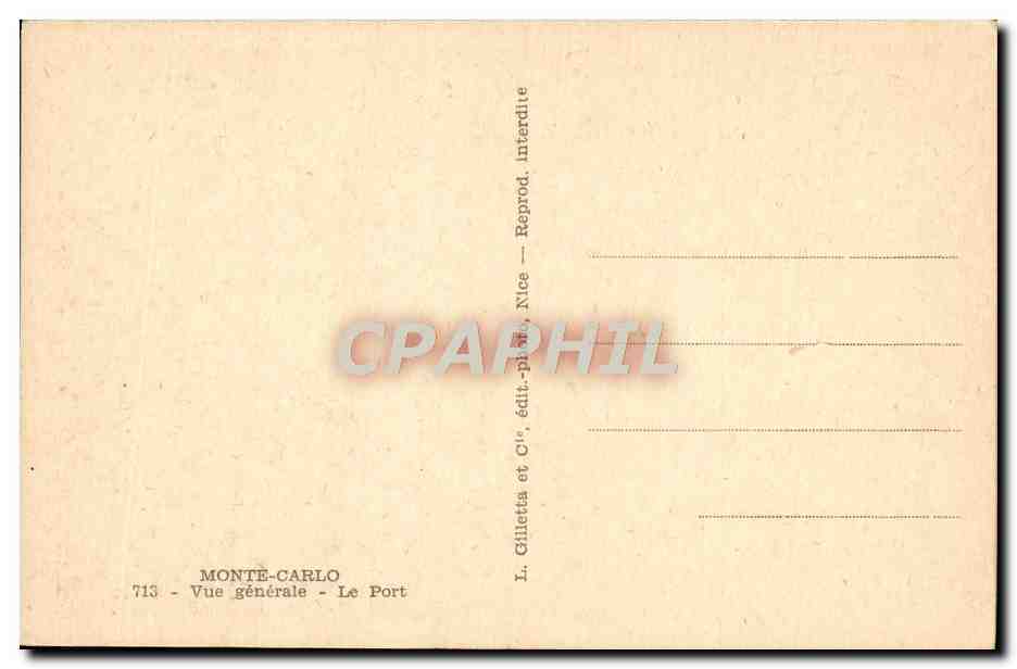 Monte-Carlo — Vue générale — Le Port — L. Gilletta, Nice, n°713 — Reverso