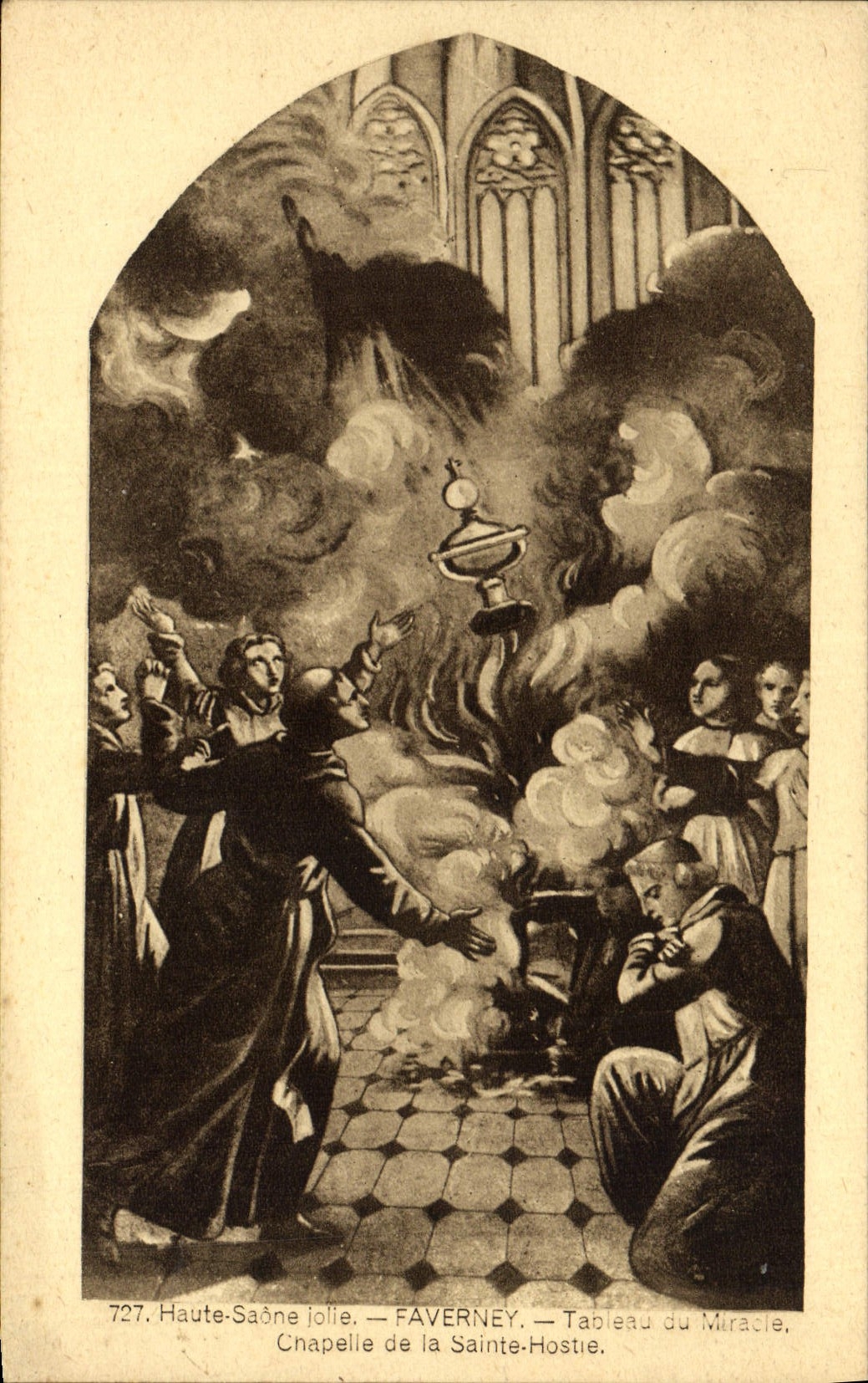 CPA Haute Saone Jolie Faverney Tableau du miracle Chapelle de Sainte Hostie