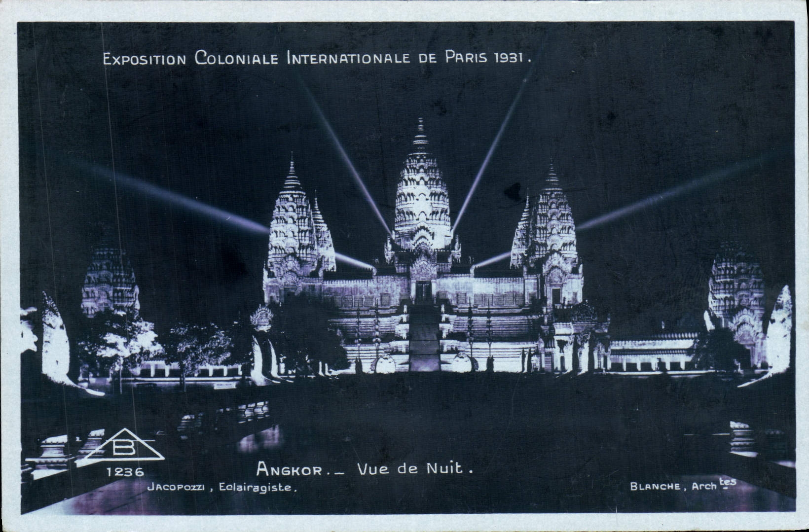 Angkor — Vista di Notte — Esposizione Coloniale Internazionale di Parigi 1931 — Jacopozi, Illuminatore