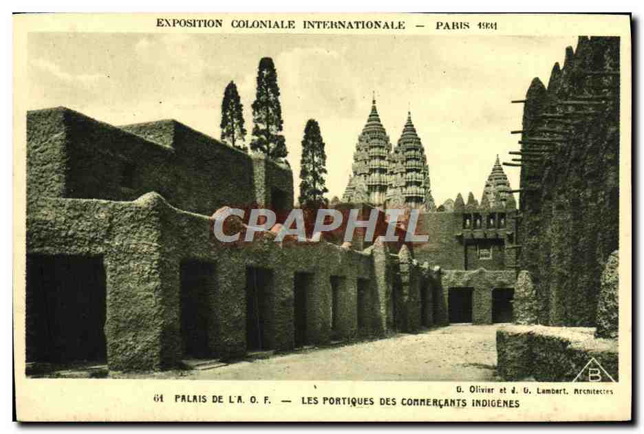 CPA Exposition Coloniale Internationale De Paris 1931 Palais de l'AOF Les portiques des commercants indigenes