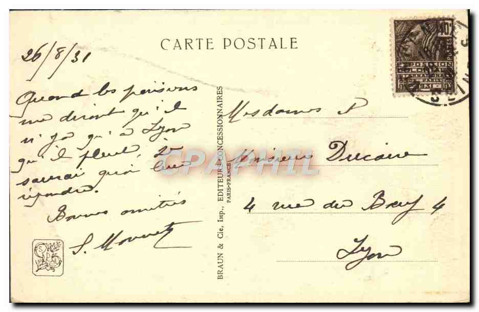 Antike Ansichtskarte Internationale Kolonialausstellung von Paris 1931 — Ein Aspekt der Ausstellung — Rückseite