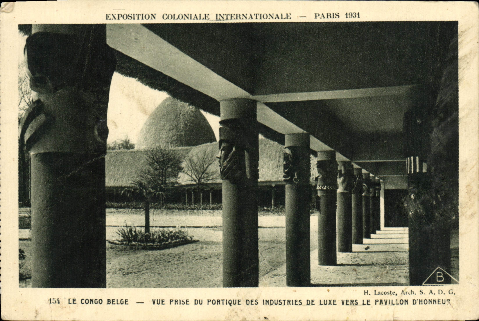 Cartolina d'epoca Esposizione Coloniale Internazionale di Parigi 1931 Il Congo Belga