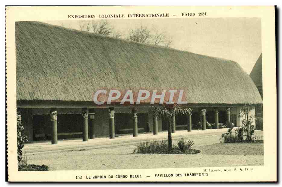 CPA Exposition Coloniale Internationale De Paris 1931 Jardin du Congo Belge Pavillon des transports 