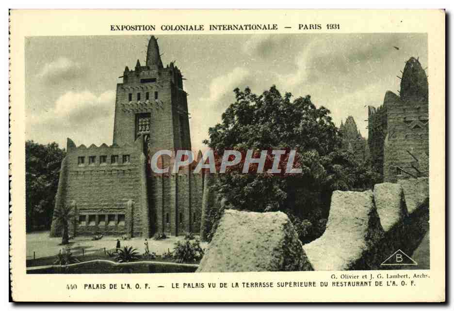 CPA Exposition Coloniale Internationale De Paris 1931 Palais de l'AOF Le palais vu de la terrasse superieure restaurant