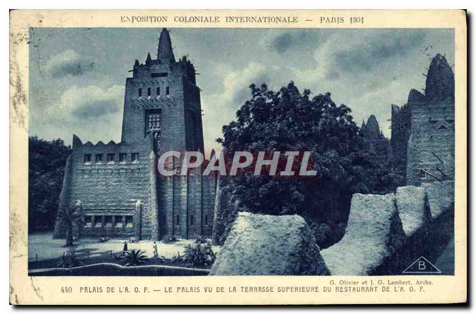 CPA Exposition Coloniale Internationale De Paris 1931 Palais de l'AOF Le palais vu de la terrasse superieure restaurant