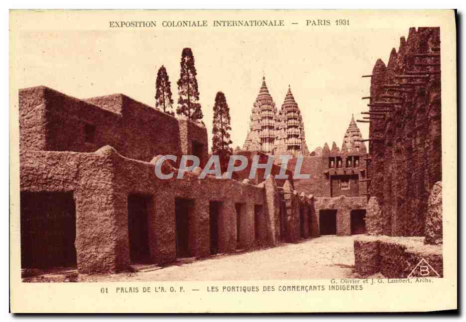 CPA Exposition Coloniale Internationale De Paris 1931 Palais de l'AOF Les portiques des commercants indigenes