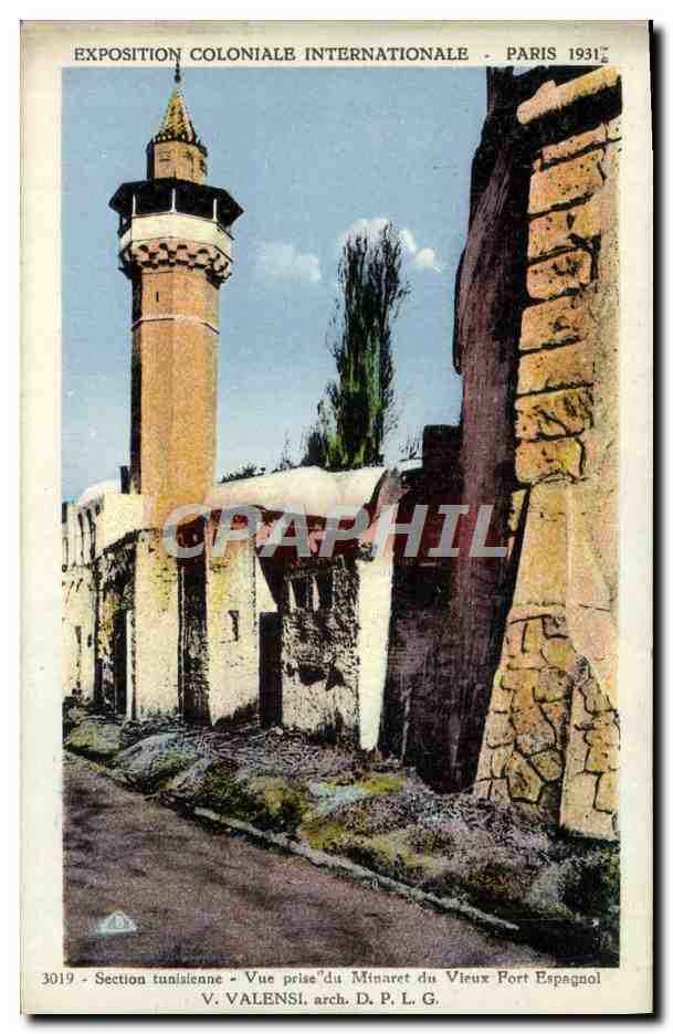 CPA Exposition Coloniale Internationale Paris 1931 Vue du minaret prise du vieux port espagnol 