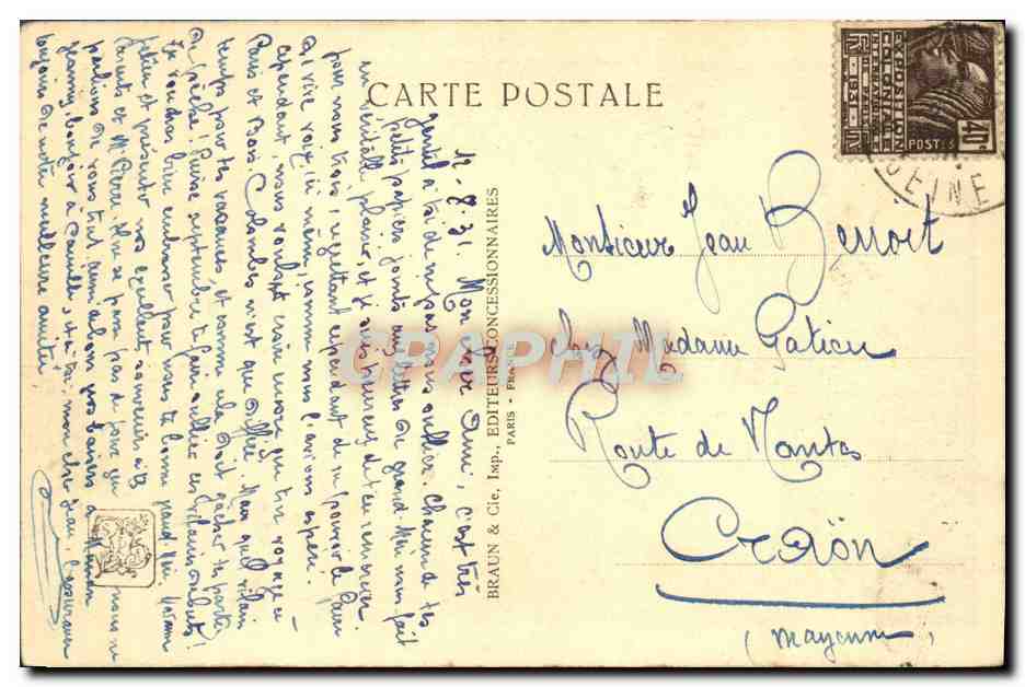 Tempel von Angkor Wat — Internationale Kolonialausstellung — Paris 1931 — Rückseite