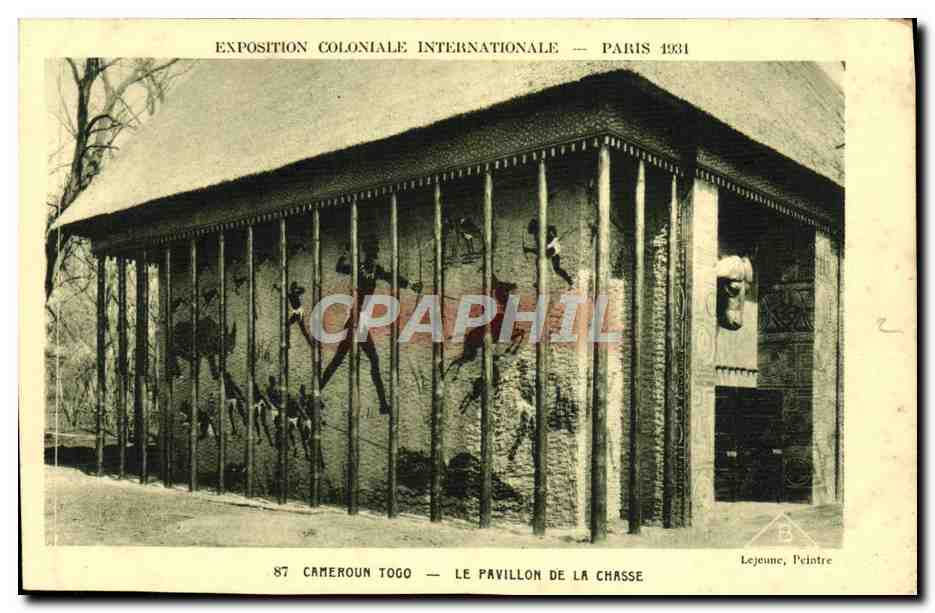 CPA Exposition Coloniale Internationale Paris 1931 Cameroun Togo Le pavillon de la chasse
