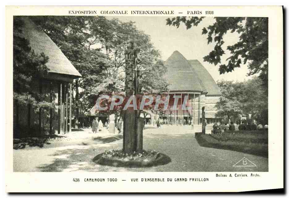 Esposizione Coloniale Internazionale — Parigi 1931 — Camerun Togo — Vista generale del Grand Palazzo — Boileau & Carrière, Archs.