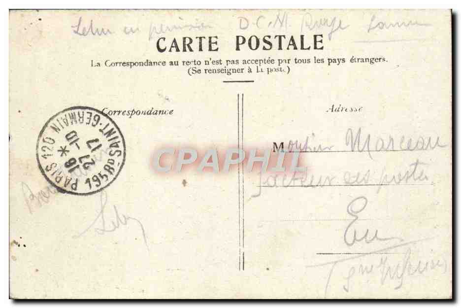 CPA Paris Notre Dame — Verso