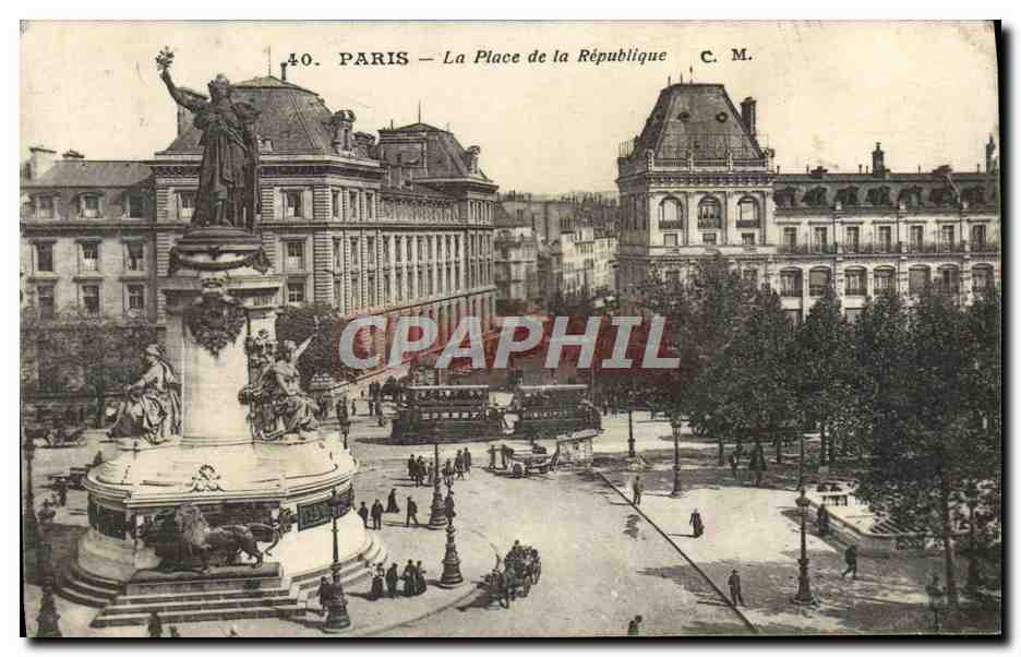 CPA Paris La Place De La Republique
