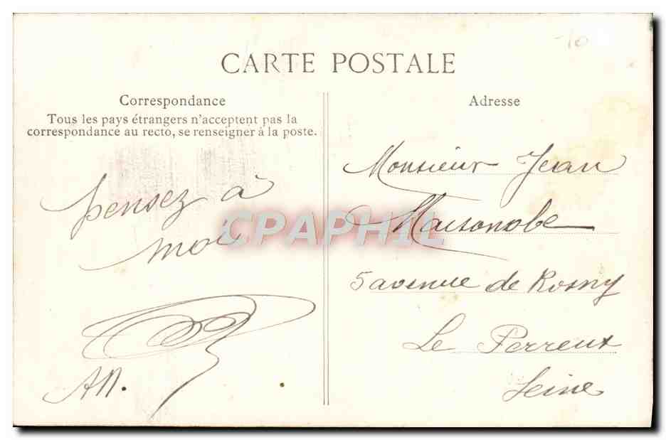 CPA Une pensee de Paris Place de la Concorde  — Rückseite