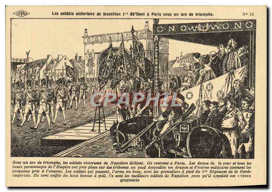 CPA Les Soldats Victorieux De Napoleon Paris Sous Un Arc De Triomphe Militaria 