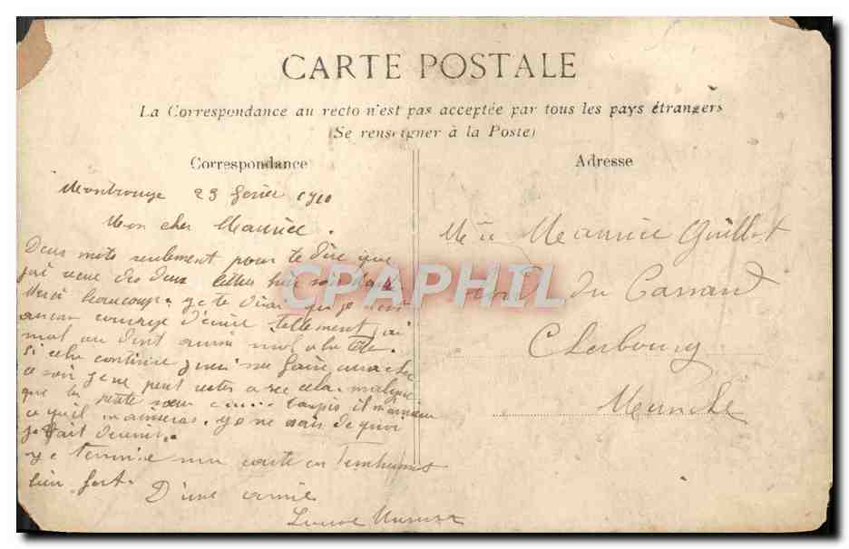 CPA Crue De La Seine Paris Pres Du Pont Royal — Rückseite
