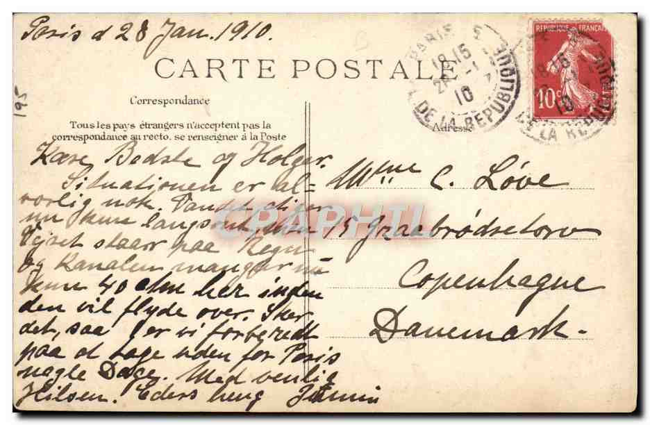 CPA Crue De La Seine Paris  — Rückseite