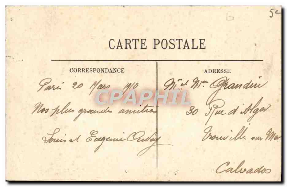 CPA Inondations De Paris Un Radeau Rue Maitre Albert — Rückseite