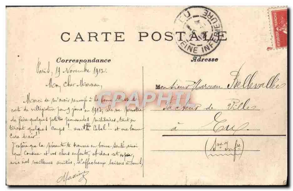 CPA Paris Buttes Chaumont Le Pont De Briques — Rückseite