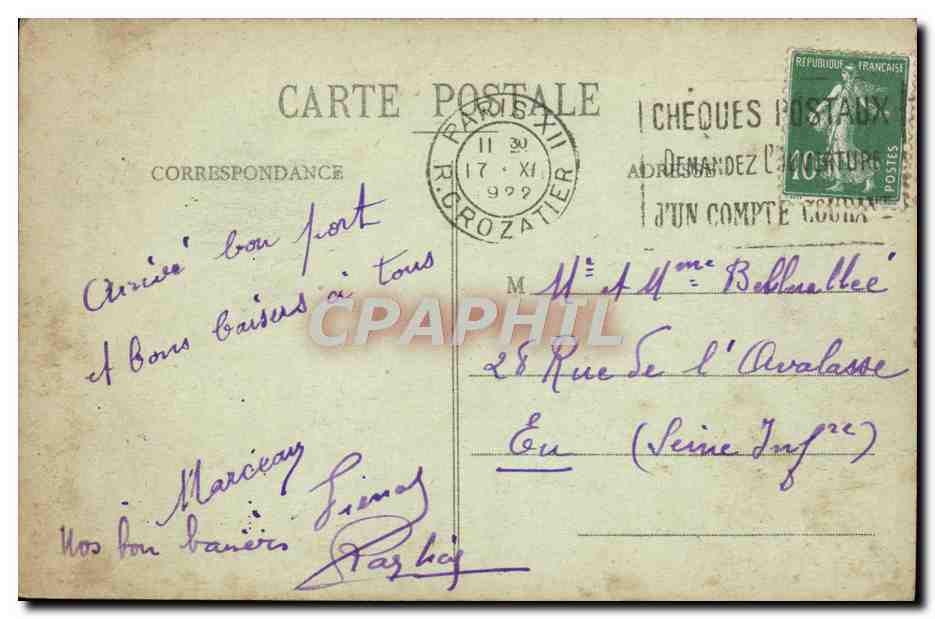 CPA Paris Place Daumesnil  — Rückseite