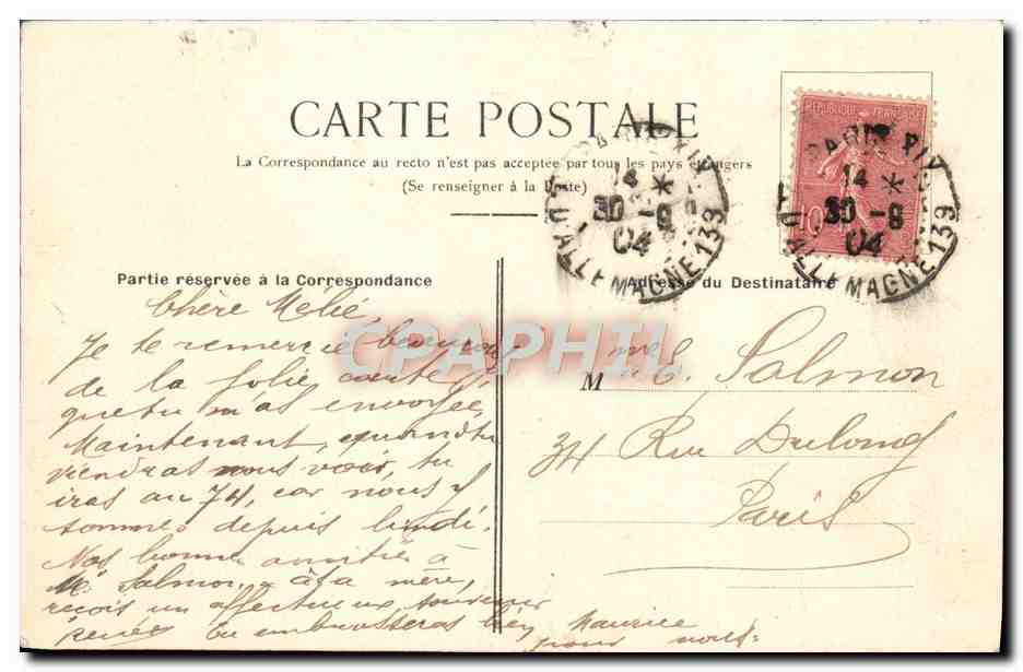 CPA Paris Rue Meynadier — Rückseite