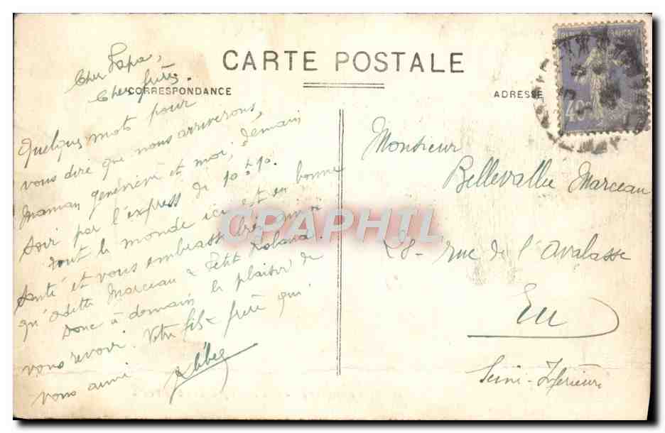 CPA Tout Paris Rue Des Pyrenees A La Poste Tramway — Rückseite