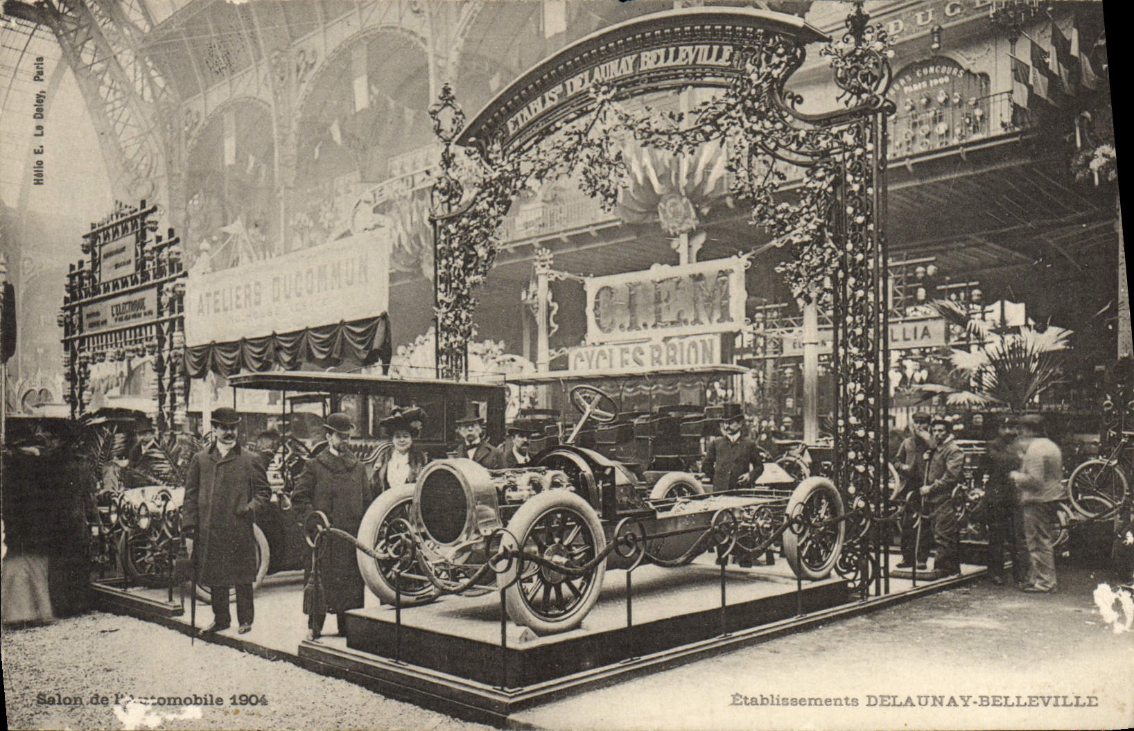Salon de l'Automobile 1904 — Établissements DELAUNAY-BELLEVILLE — Ateliers Ducommun — Hélio E. La Daby, Paris