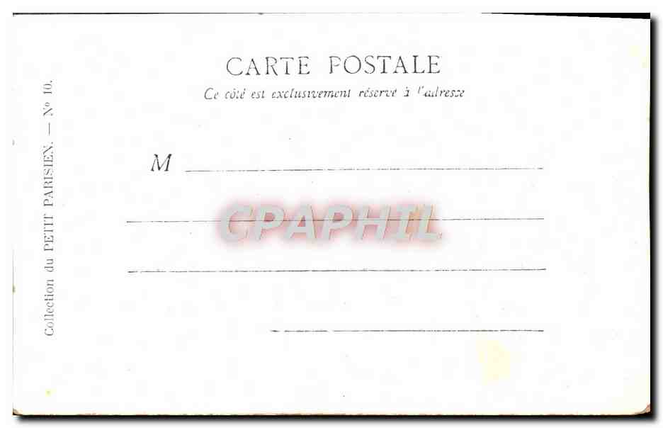 CPA Paris L'Hotel De Ville — Verso