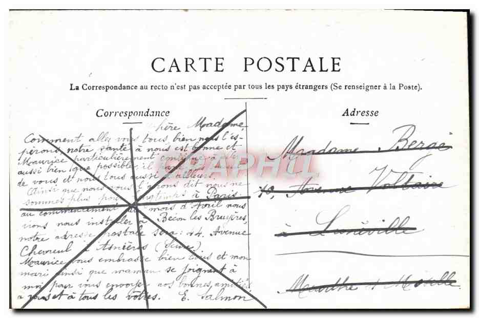 CPA Paris Porte St Martin — Verso