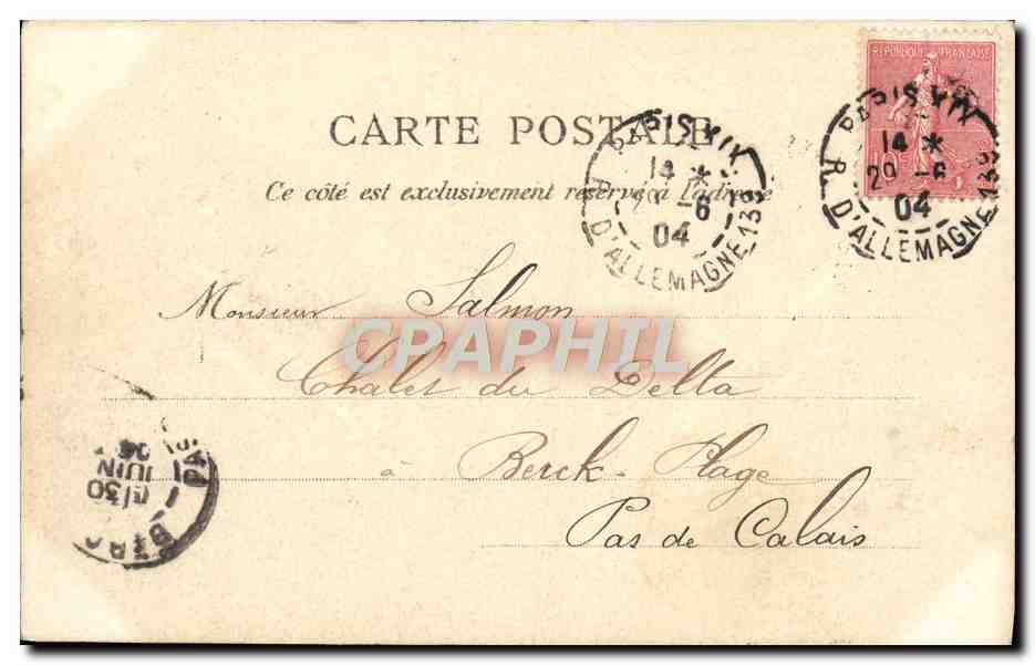 CPA Paris Buttes Chaumont Sur Le Pont Suspendu — Rückseite