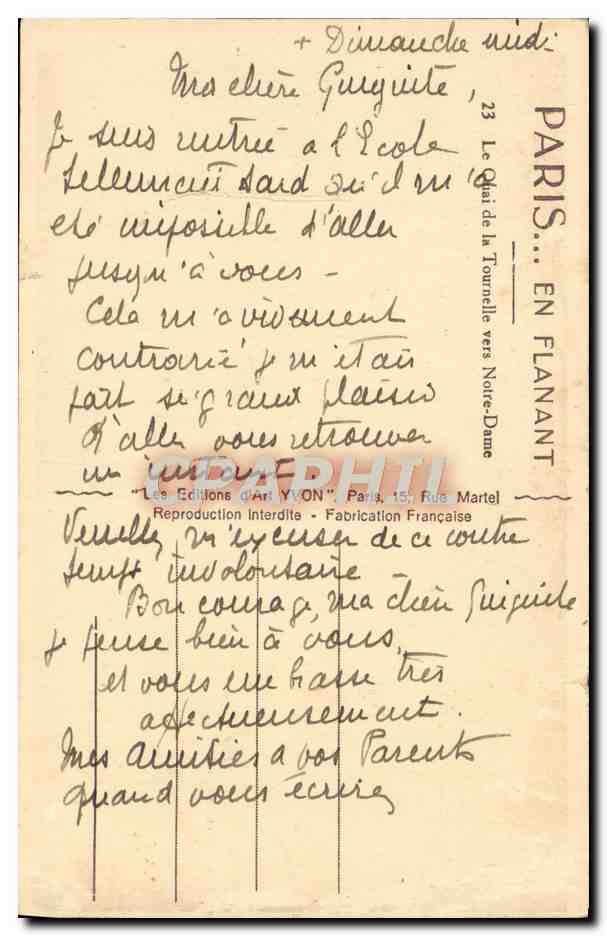 CPA Paris En Flanant Le Quai De La Tournelle Vers Notre Dame Bouquinistes — Rückseite