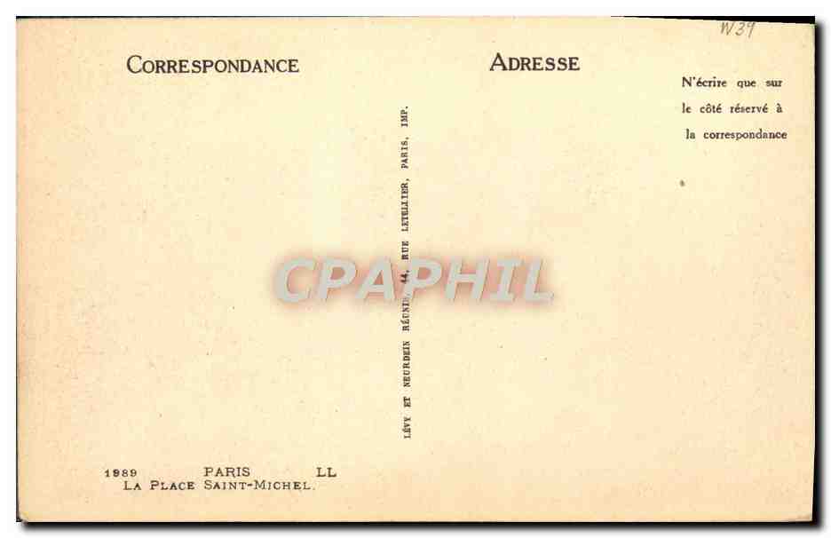 CPA Paris La Place Saint Michel — Rückseite